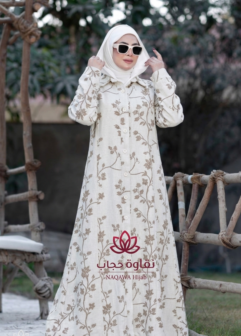 فستان "كلاسيك فلورا" الكتان